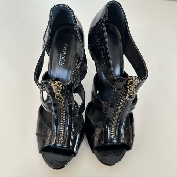 Women’s Preview International Zipper Patent Leather Strappy Heel Size 7 - Picture 4 of 6